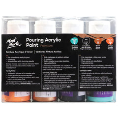Mont Marte Pouring Acrylic Paint Set Premium 4pc x 60ml (2 US fl.oz) - Symphony PMPP4201