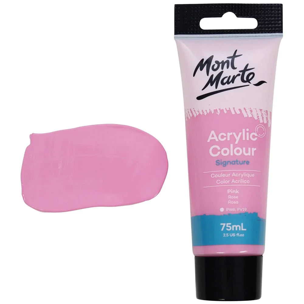 Mont Marte Signature Acrylic Paint 75ml Tube - Pink - MSCH7508