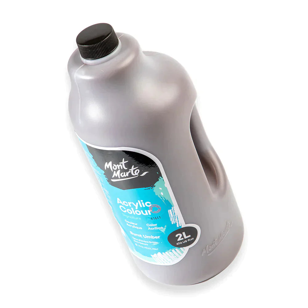 Mont Marte Signature Acrylic Paint Pump Bottle 2L - Burnt Umber MSCH2209
