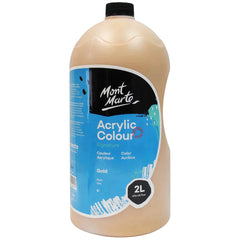 Mont Marte Signature Acrylic Paint Pump Bottle 2L - Gold MSCH2225