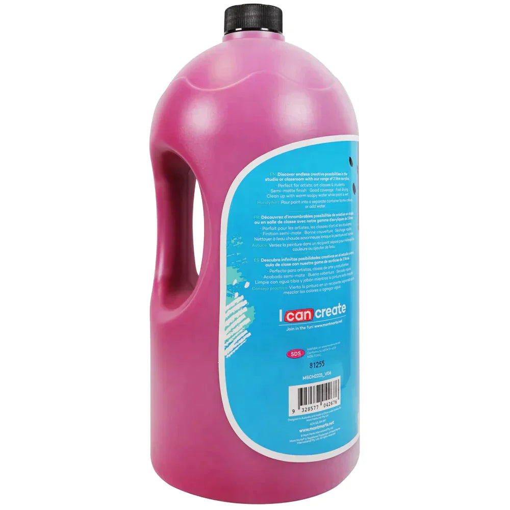 Mont Marte Signature Acrylic Paint Pump Bottle 2L - Magenta MSCH2221 Baqer Mohebi