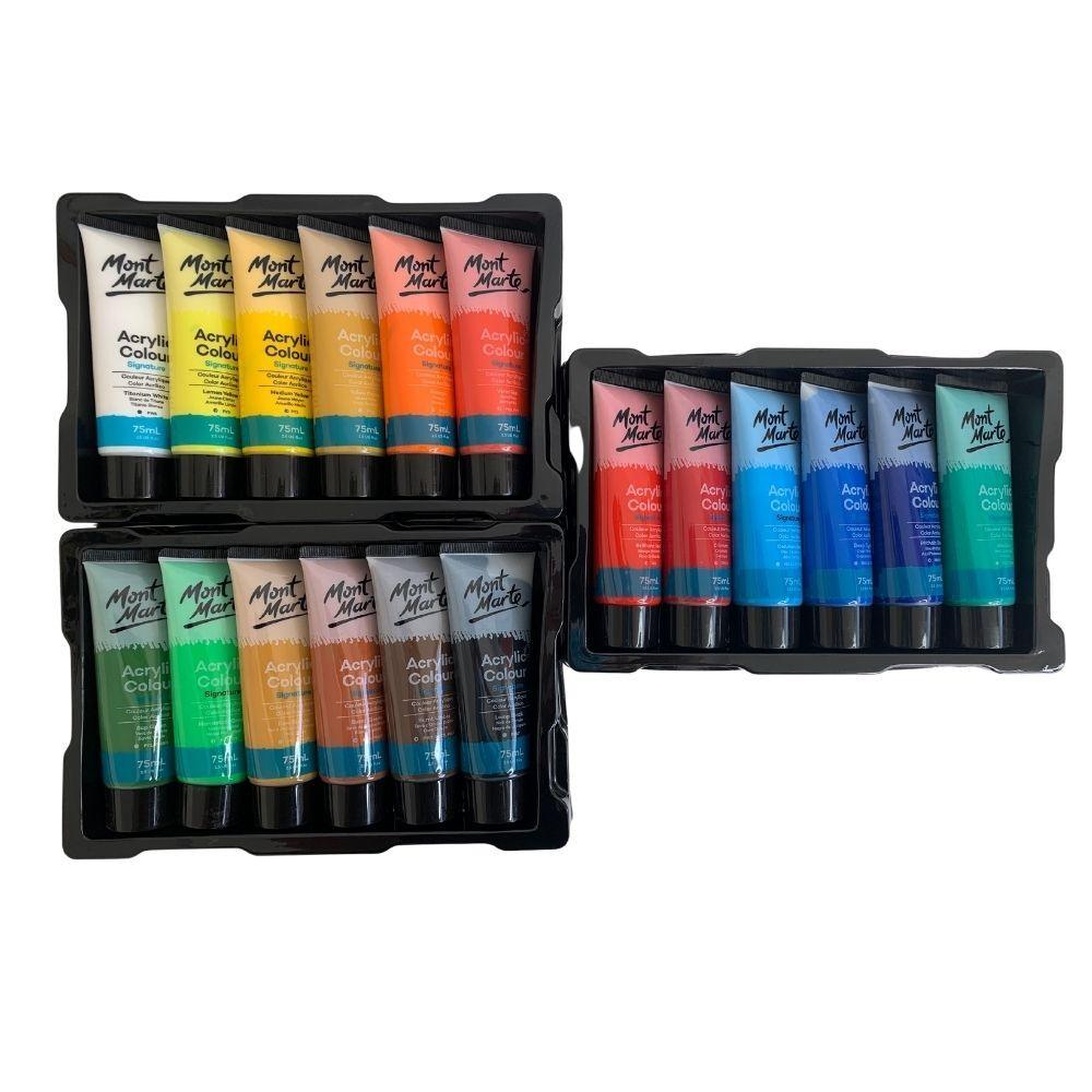 Mont Marte Signature Paint Set - Acrylic Paint 18pc x 75ml Tubes - MSCH1875
