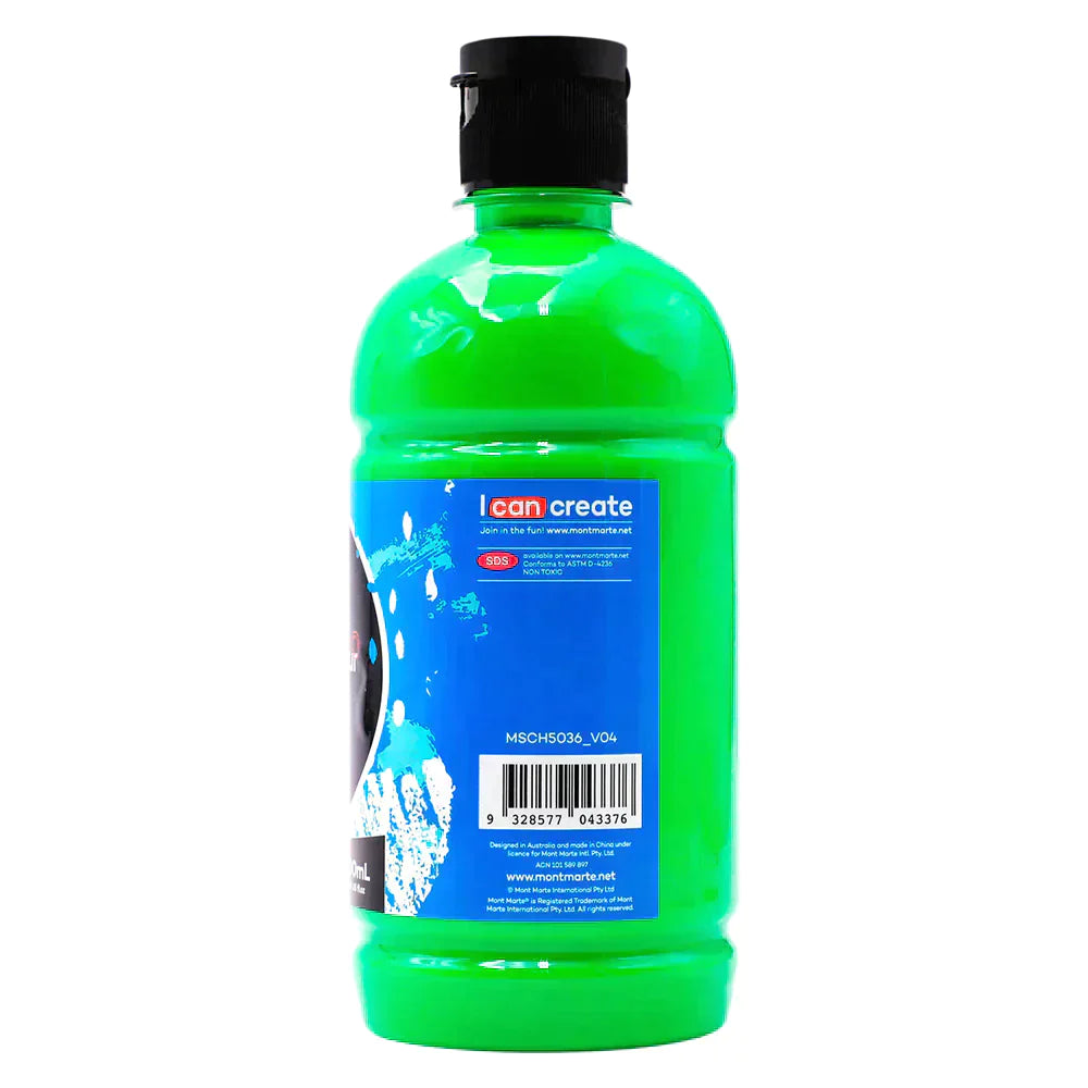 Mont Marte Studio Acrylic 500ml bottle - Monastral Green MSCH5036