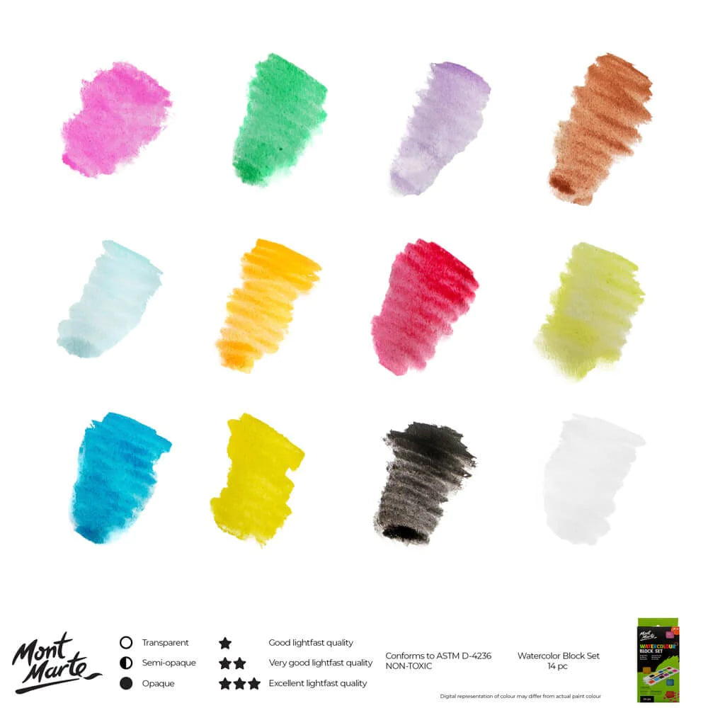 Mont Marte Kids - Washable Watercolour Paint Set PMKC0009