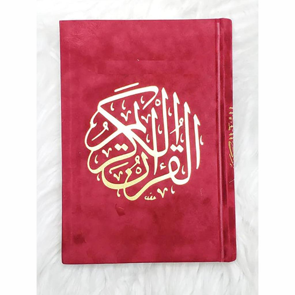 Copy of Qur'an Uthmani Script Velvet Cover size 14x20 cm مصحف بالرسم العثماني مخمل ورق المدينة al safa bookshop