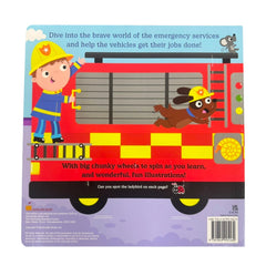 Turn the Wheels: Emergency Vehicles – Interactive Board Book for Children