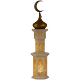 زينة رمضان - نموذج مئذنة ثلاثي الأبعاد فاخر مع إضاءة - Book Fanar