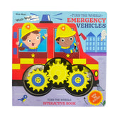 Turn the Wheels: Emergency Vehicles – Interactive Board Book for Children