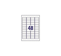 SILVER HEAVYDUTY LABELS L6009-20, 45.7 X 21.2 MM, 48 LABELS PER SHEET, 20 SHEETS PER PACK, FOR B/W LASER PRINTER