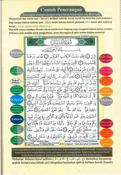Tajweed Quran with Meanings Translation in Malaysian مصحف التجويد مترجم الي الماليزيه