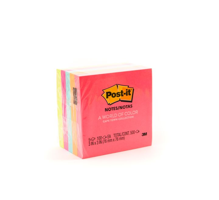 3M 654-5PK POST-IT NEON COLOURS 5 PADS 