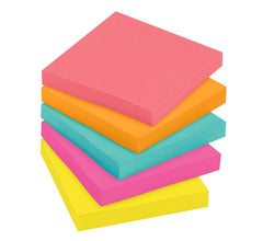 3M 654-5PK POST-IT NEON COLOURS 5 PADS 