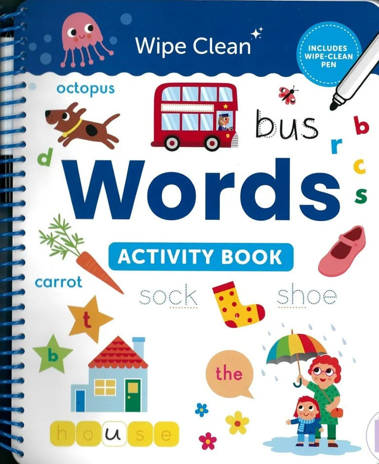 Wipe Clean Words Activity Book | Reusable Writing & Early Literacy Practice