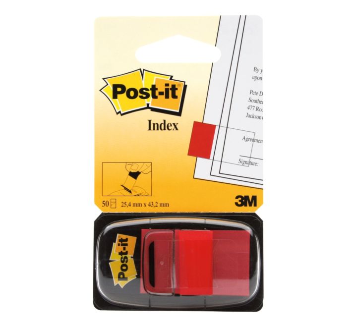 3M 680 1 POST-IT FLAGS - أحمر 1" X 1.7"، 50 ورقة