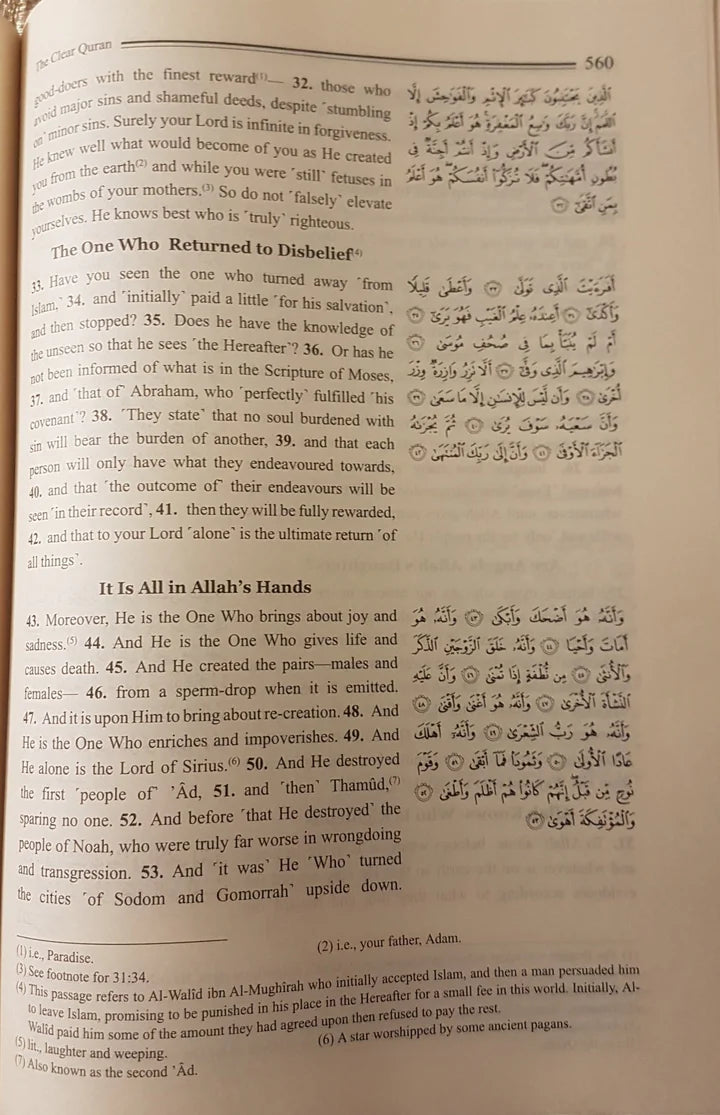 The Clear Quran A Thematic English Translation 17*24 CM
