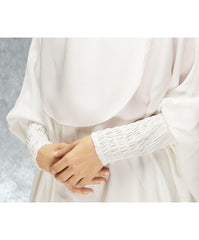 3 Pieces Jilbab Ihram For Ladies Off White color طاقم الاحرام للسيدات