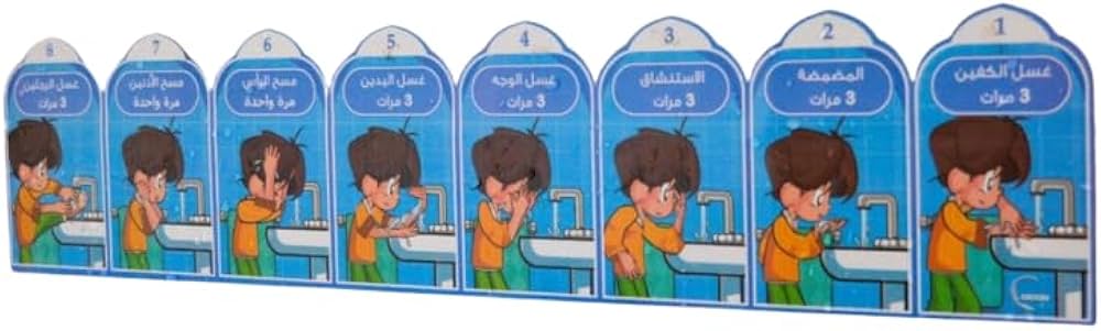 ملصق تعليم خطوات الوضوء