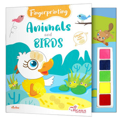Fingerprint Coloring Book – Animals & Birds | Finger Painting Fun for Kids | Includes Colors | Spark Creativity & Imagination | Perfect Gift