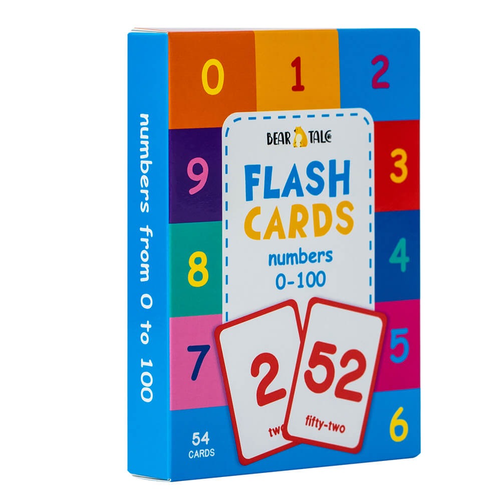 بطاقة فلاش -الأرقام من 0 إلى 100-الإنجليزية