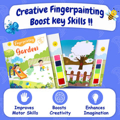Fingerprint Coloring Book – Garden | Finger Painting Fun for Kids | Includes Colors | Spark Creativity & Imagination | Perfect Gift