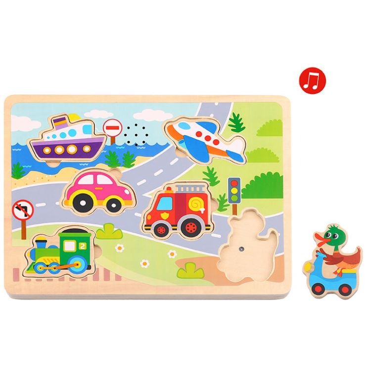 TOOKY TOY Wooden Vehicle Puzzle