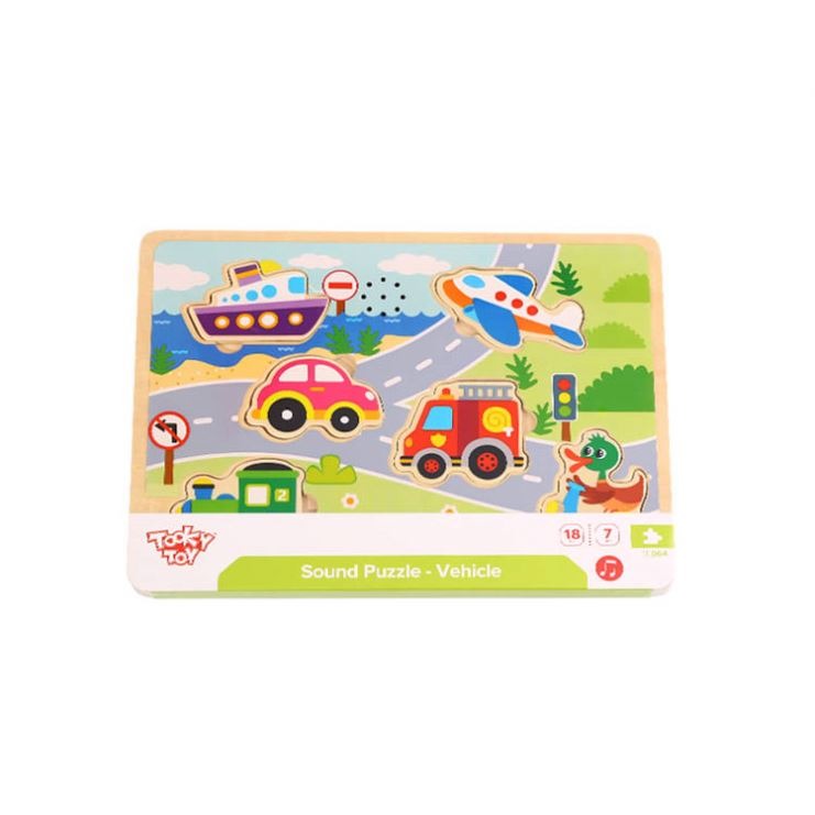 TOOKY TOY Wooden Vehicle Puzzle