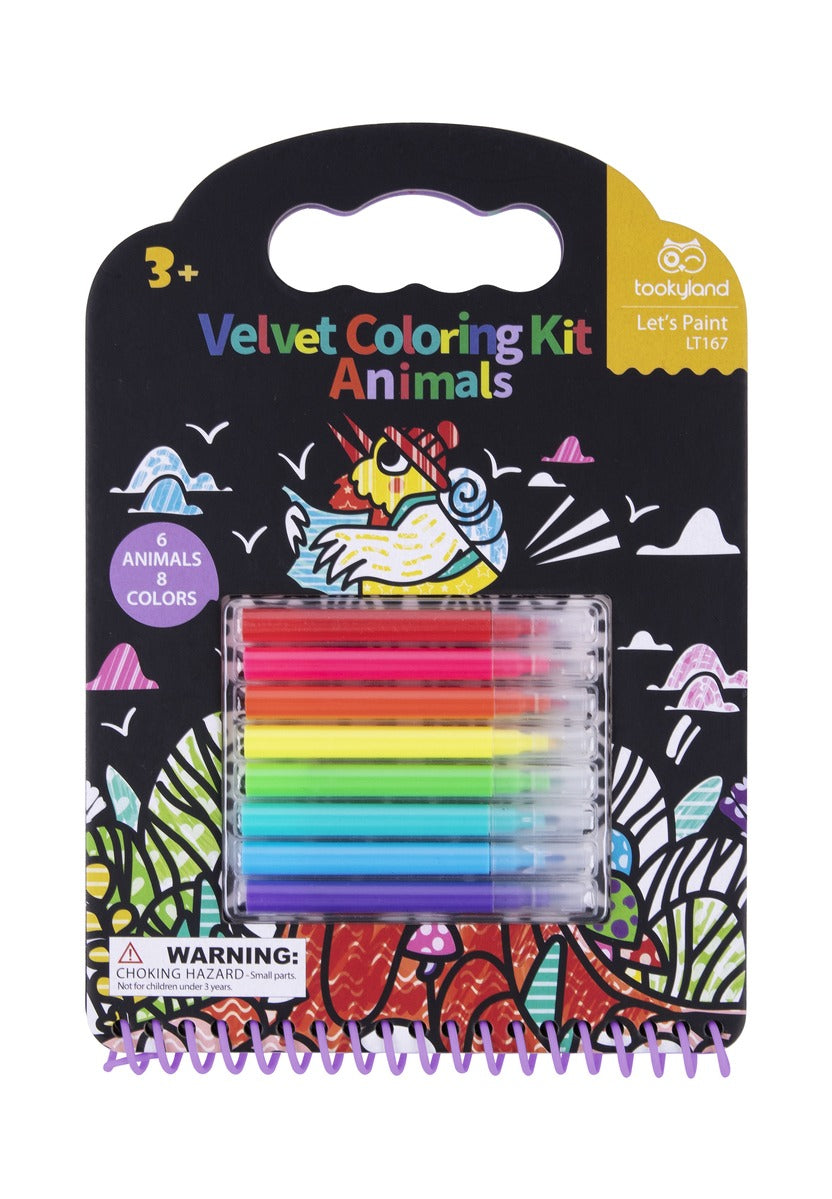 VELVET COLOURING KIT - ANIMALS
