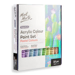 Mont Marte Acrylic Colour Pastel Paint Set Signature 18pc x 36ml (1.2 US fl.oz) MSCP1836