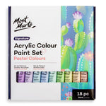 Mont Marte Acrylic Colour Pastel Paint Set Signature 18pc x 36ml (1.2 US fl.oz) MSCP1836
