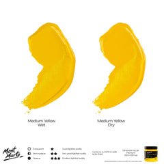 Mont Marte Dimension Acrylic Paint 250ml Pot - Medium Yellow PMDA2506