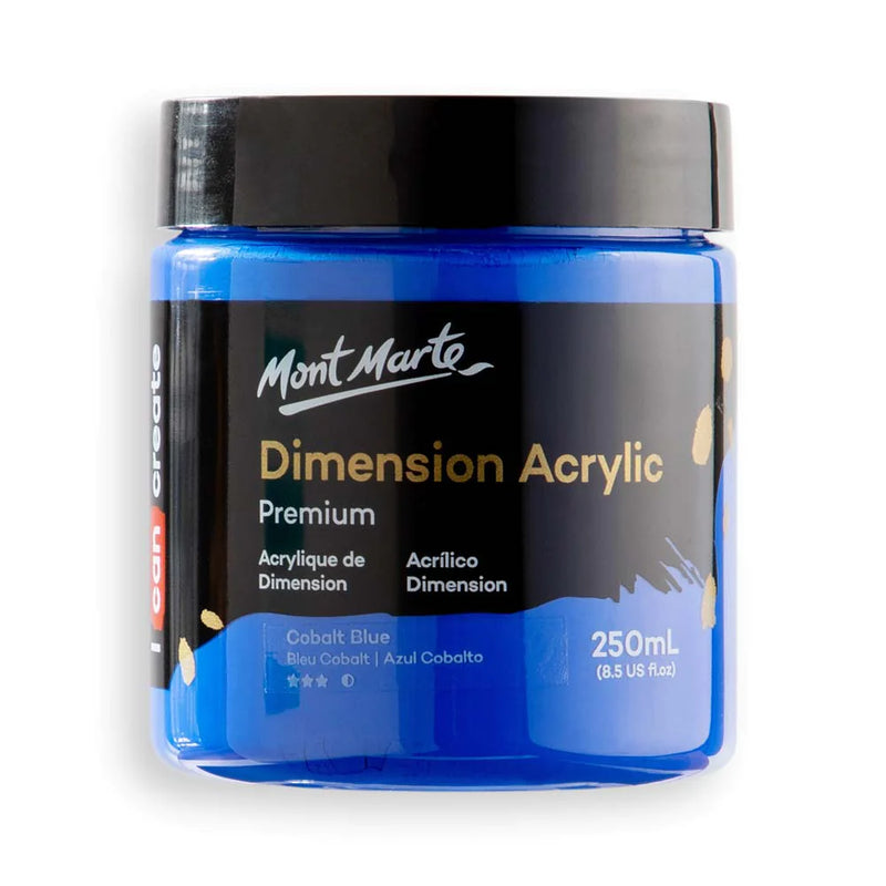 Mont Marte Dimension Acrylic Paint 250ml Pot - Cobalt Blue PMDA2522