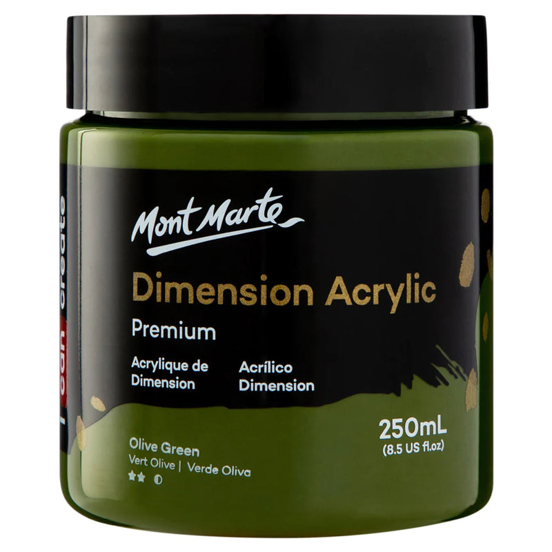 Mont Marte Dimension Acrylic Paint 250ml Pot - Olive Green PMDA2531