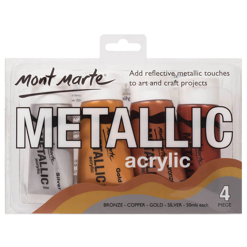 Mont Marte Metallic Acrylic 4pc PMHS0012