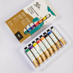 Mont Marte Intro Paint Set - H2O Water Mixable Oil Paint 8pc x 18ml MPOW8181