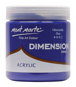 Mont Marte Dimension Acrylic Paint 250ml Pot - Ultramarine Blue PMDA2519