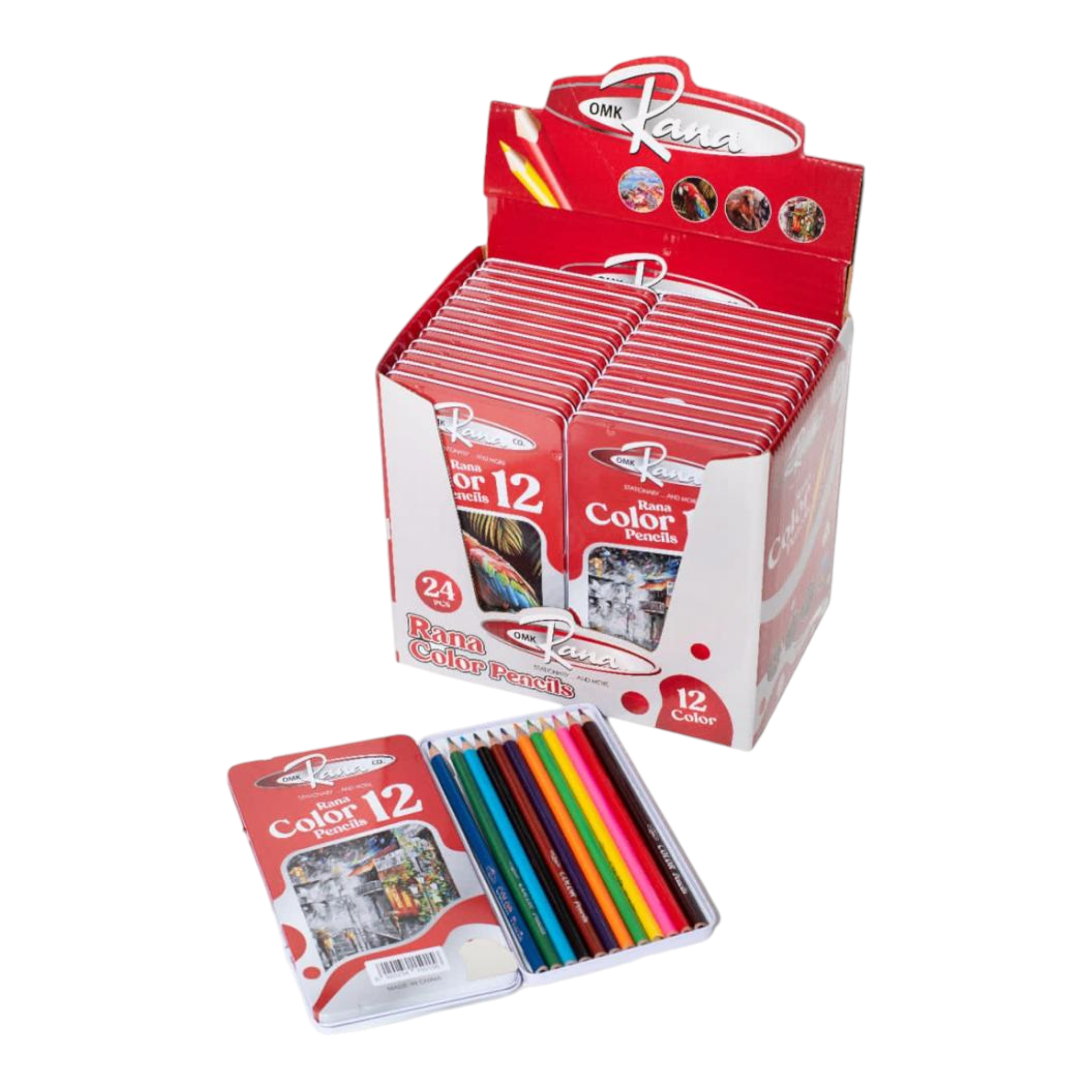 RANA PENCIL COLOR 12 COLOR METAL FLAT BOX Rana Stationery