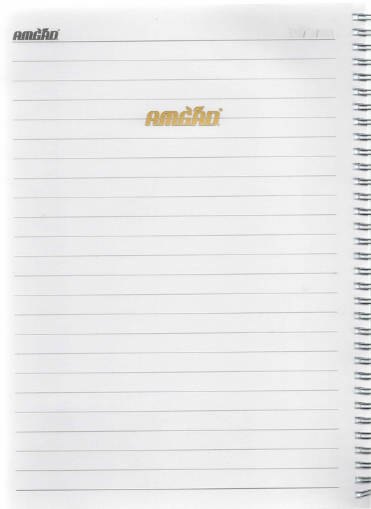 Spiral Notebook with Clear Plastic Cover – 80 Sheets, 213 × 290 mm