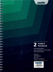 B5 2-Subject Notebook – 100 Sheets, 65 GSM, with Dividers & Class Schedule