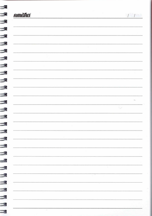 Spiral Notebook with Plastic Cover – 60 Sheets – 80 GSM – 17.5 × 25.2 cm