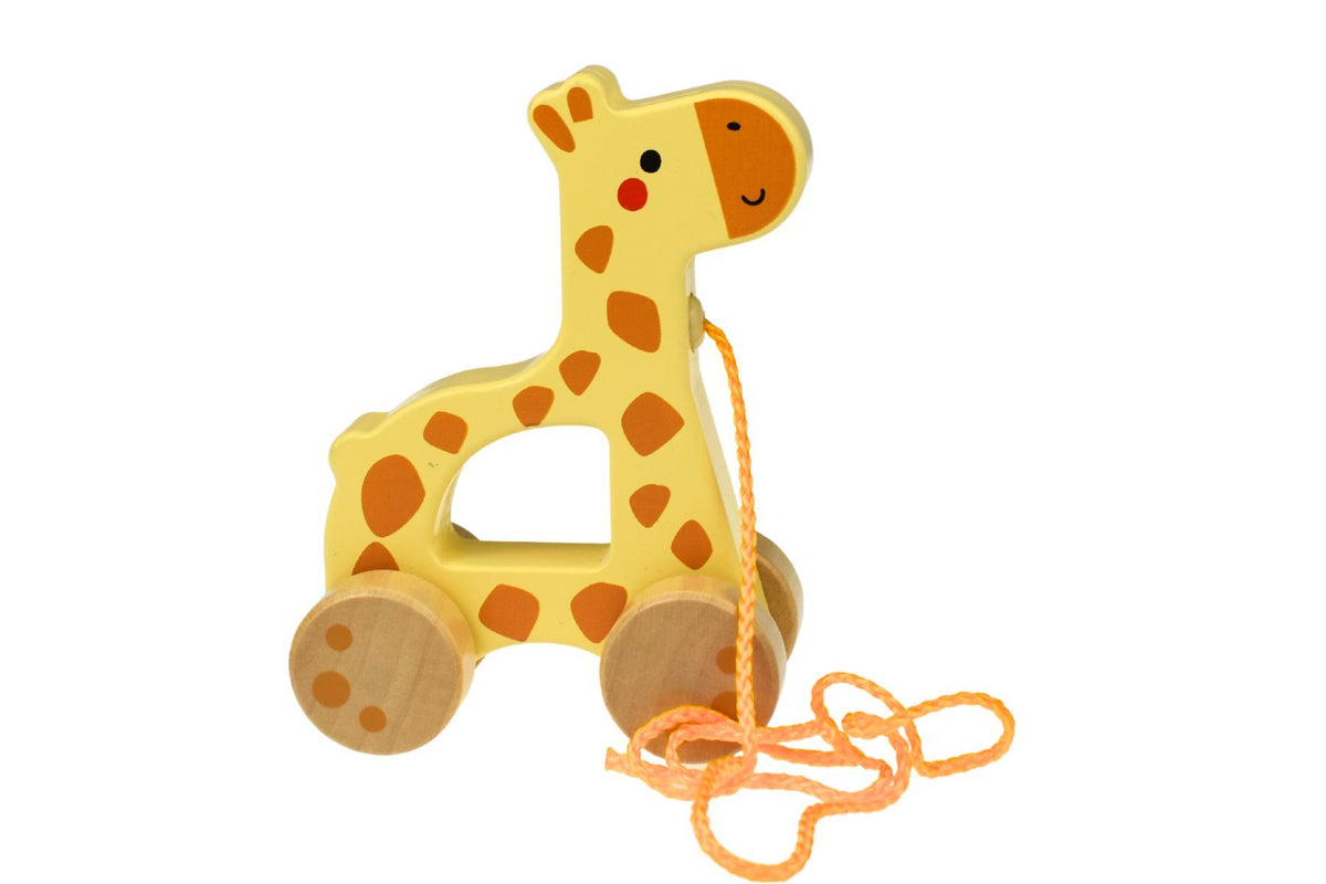 Pull Along wooden toy- Giraffe  TJ009A  - لعبة سحب الحيوانات الخشبية دار ملهمون للنشر والتوزيع