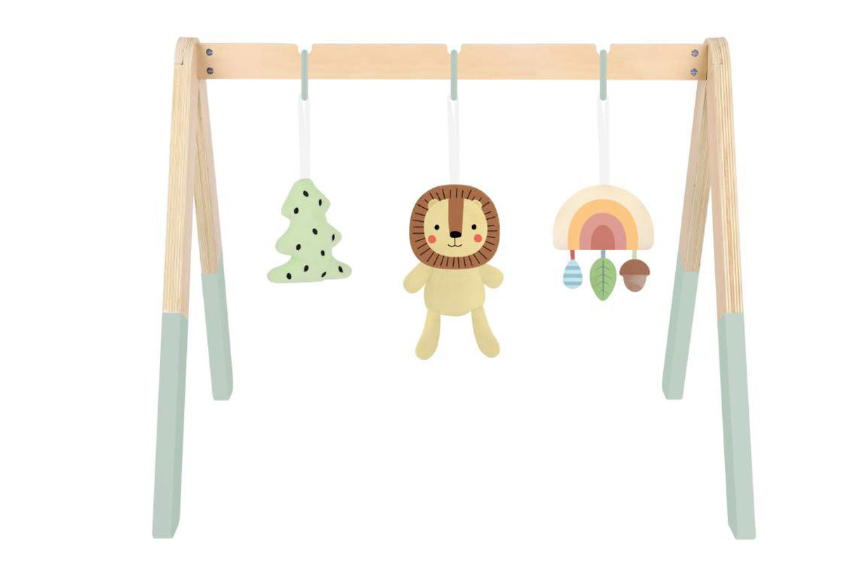 Wooden Baby Gym with 6 Hanging Toys Foldable Baby Play Gym Frame Activity Gym Hanging Bar Newborn Gift Baby Girl and Boy Gym Baby Toys for Perfect 0-1.5 Years Baby (style1) دار ملهمون للنشر والتوزيع