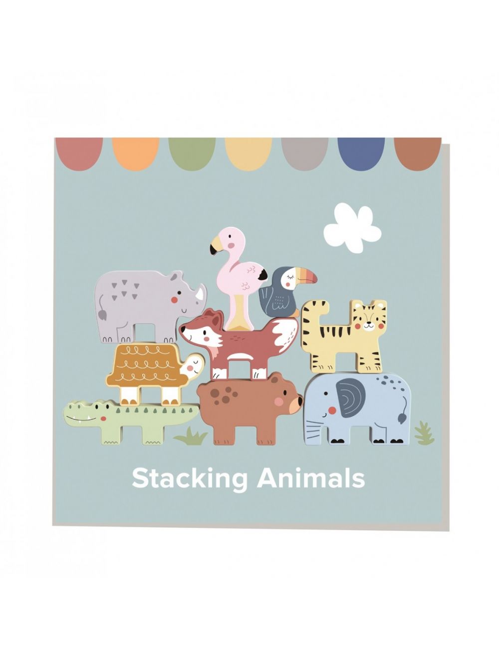 Wooden toys  Stacking Animals 21x4x17cm دار ملهمون للنشر والتوزيع