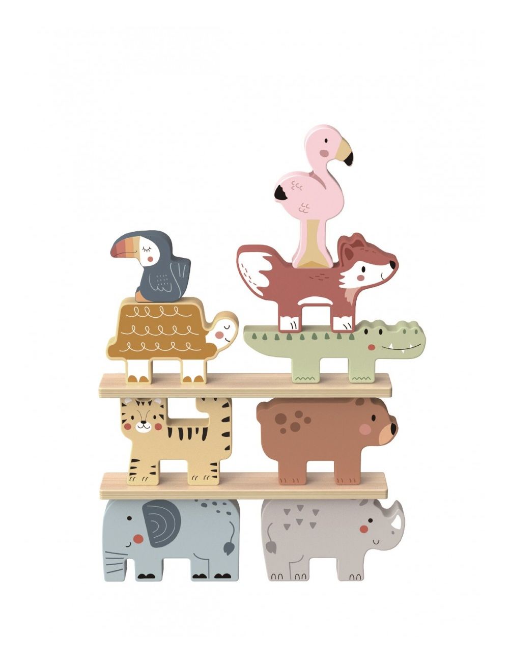 Wooden toys  Stacking Animals 21x4x17cm دار ملهمون للنشر والتوزيع