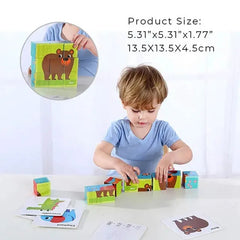 Animal Block Puzzle With Drawing Card - 15pcs