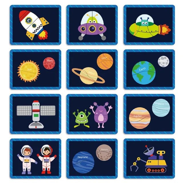 Space Themed Magnetic Travel Play Box - 12pcs