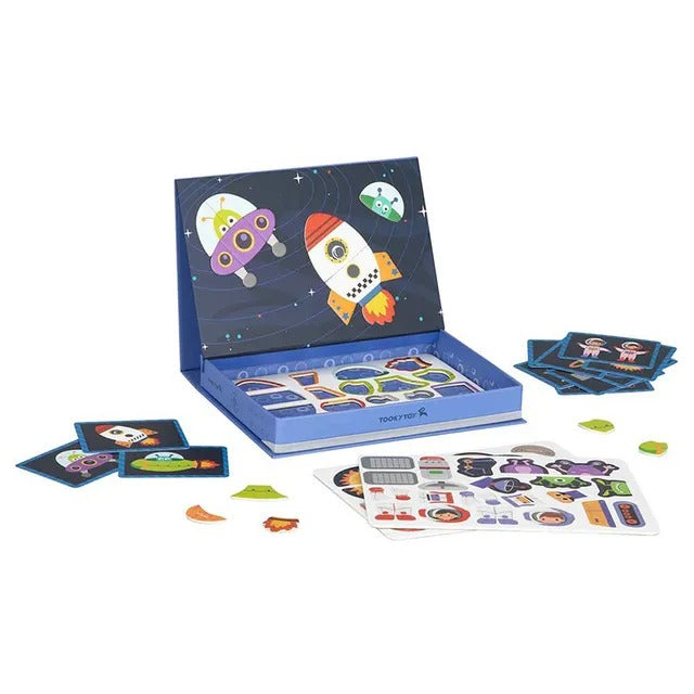 Space Themed Magnetic Travel Play Box - 12pcs