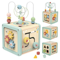 Wooden Activity Play Cube - 6pcs