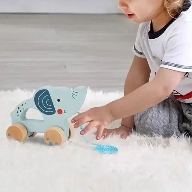 Wooden Elephant Pull Along Toy