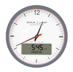 Al Fajr CR-23 Rounded Wall Clock (Analog and Digital)