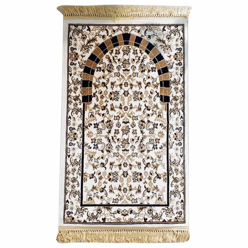 Al Rawdah Mehrab Premium Prayer Mat - Cream